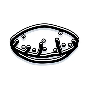 Abstract oval shape with black patterns and circles Stock Illustration