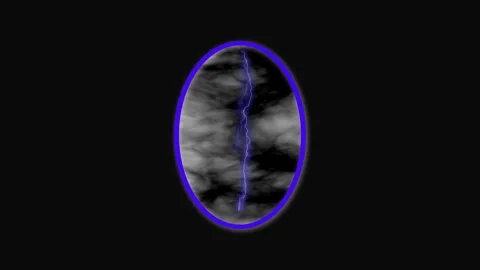 Abstract Oval Shape Filled with Swirling Cloud Texture on Black Background .. Stock Footage 321450254