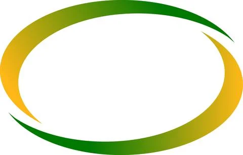 Abstract oval shape with gradient colors green and yellow. Stock Illustration