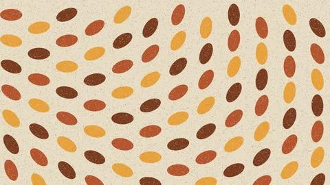 Abstract oval shapes pattern in warm autumn tones on neutral background Stock Illustration