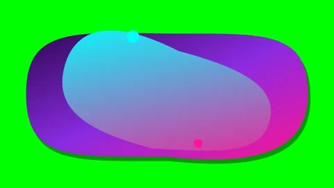 Abstract oval shapes with vibrant gradient colors on a bright green backgroun Stock Footage 340903244