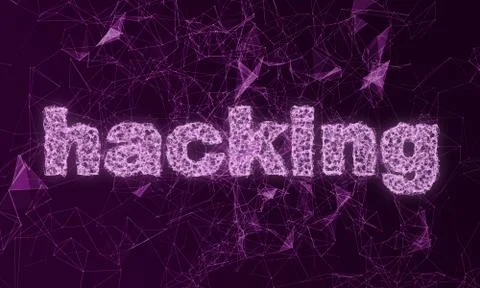 Abstract over the hacking. The inscription hacking of digital communication.  Stock Illustration