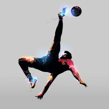 Abstract over head kick Stock Illustration
