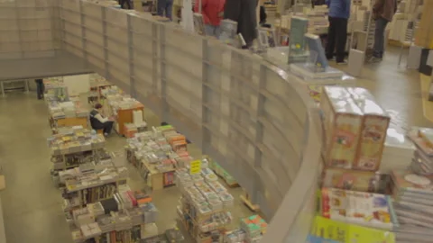 An abstract overhead shot inside a public library. Stock Footage 172266765