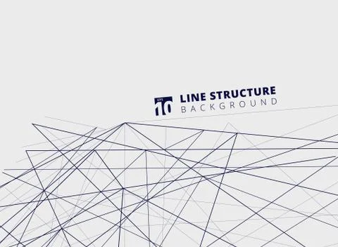 Abstract overlap lines structure perspective on white background. 스톡 일러스트