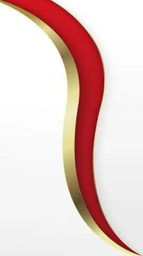 Abstract overlap wavy background. White, red, gold Stock Illustration