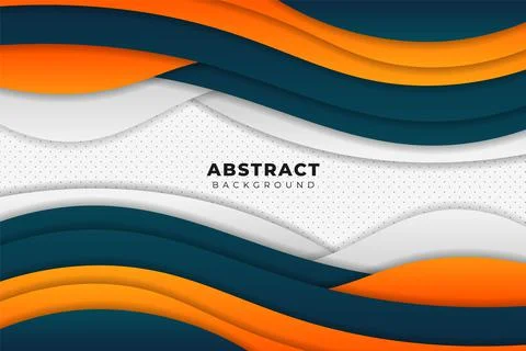 Abstract Overlapped Wavy Green and Yellow Fluid Shape Background with Dot Pat Stock Illustration