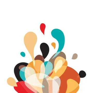 Abstract overlapping blobs vector shapes with soft organic forms. Layered amo 库存插图