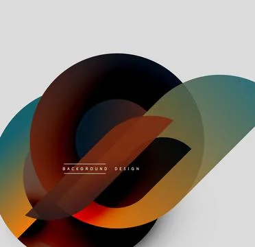 Abstract overlapping circles create dynamic visual flow. Warm, cool colors blend Stock Illustration