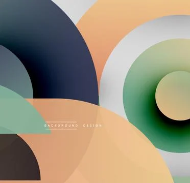 Abstract overlapping circles create modern design. Soft gradients, muted colors 스톡 일러스트