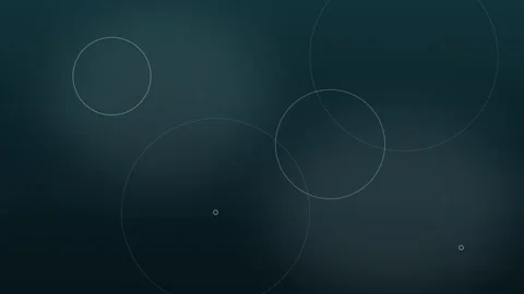 Abstract overlapping circles on dark green background. 2d animation Video stock 343356733
