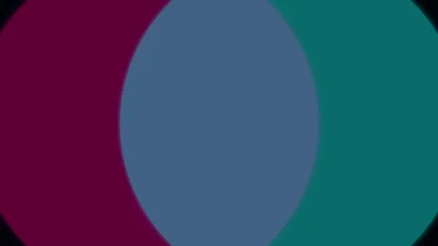 Abstract overlapping circles transition background in teal and magenta Stock Footage 341844459