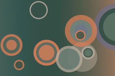 Abstract overlapping circles in warm orange and cool teal tones create a mo.. Stock Illustration