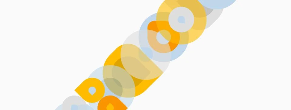Abstract overlapping circles, yellow, blue hues. Minimalist design, clean l.. イラスト素材