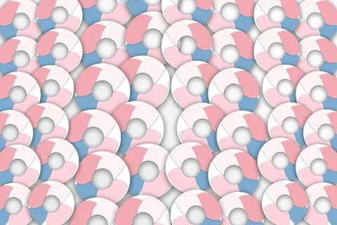 Abstract Overlapping Circular Donut Pattern Background in Pastel Pink and Blue 스톡 일러스트