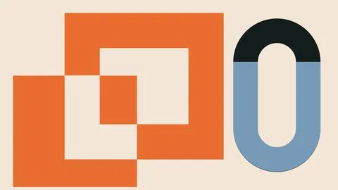 Abstract Overlapping Circular Forms Background Stock Illustration