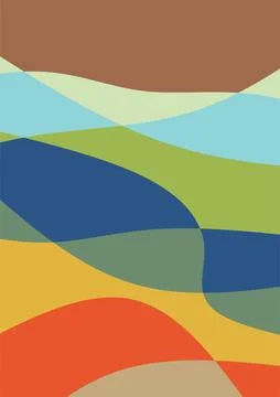 Abstract overlapping color fields create a harmonious landscape, perfect fo.. Stock-Illustration