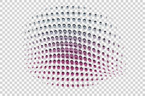 Abstract of overlapping colorful floral patterns with wavy lines transparent Stock Illustration