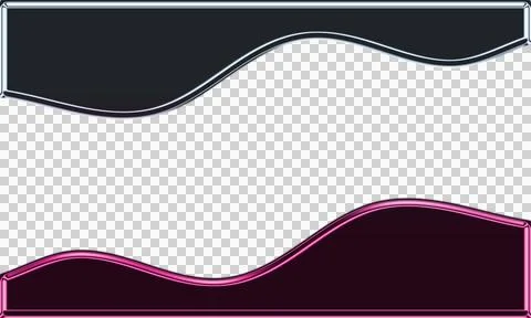 Abstract with overlapping curved lines in white and pink on black background Stock Illustration