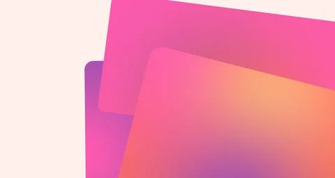 Abstract Overlapping Geometric Cards Sunset Gradient Stock Illustration