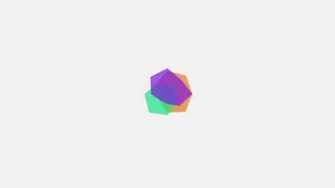 Abstract overlapping geometric shapes in vibrant primary and secondary colors Stock Footage 335145733
