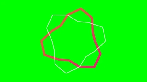 Abstract overlapping geometric shapes on a vibrant chroma key green backgroun Stock Footage 340900431