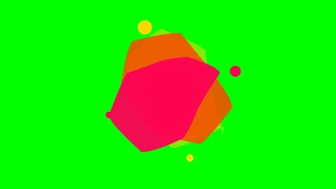 Abstract overlapping geometric shapes on a vibrant green background display Video stock 341824225