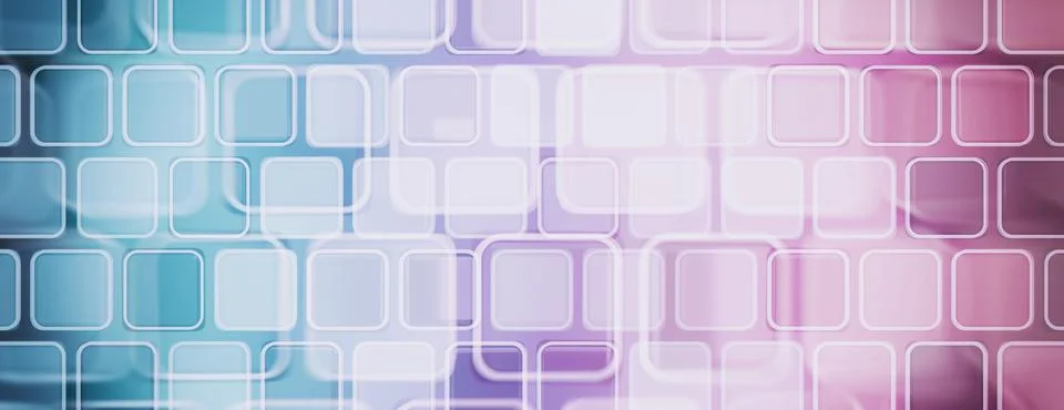 Abstract overlapping glowing rounded squares. Soft pastel gradient UI backg.. 스톡 일러스트