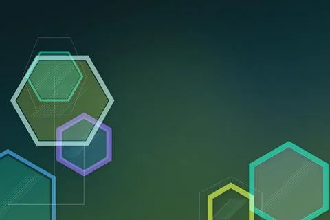 Abstract overlapping hexagonal outlines create a sleek futuristic compositi.. Stock Illustration
