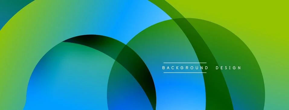 Abstract overlapping lines and circles geometric background with gradient colors Stock Illustration