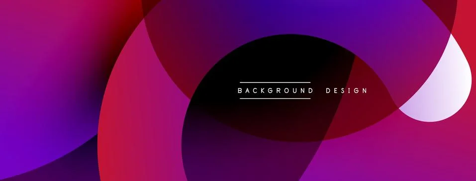 Abstract overlapping lines and circles geometric background with gradient colors Stockillustratie