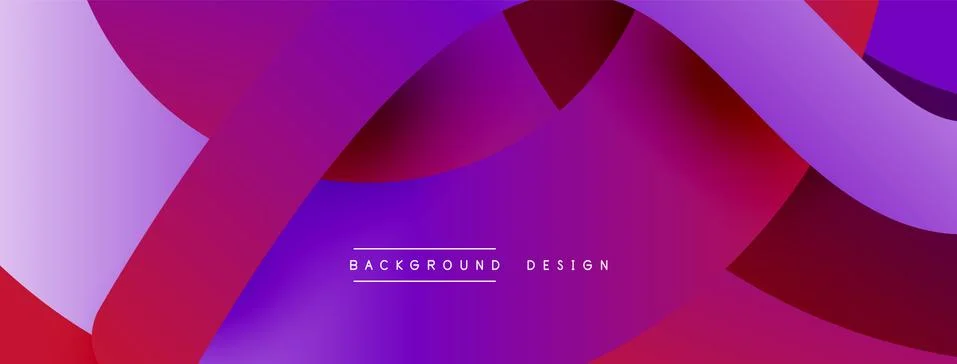 Abstract overlapping lines and circles geometric background with gradient colors Stock Illustration