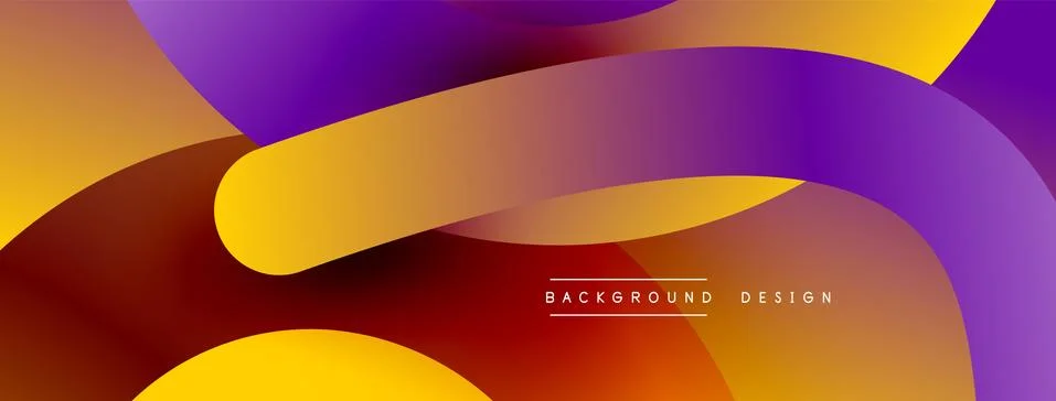 Abstract overlapping lines and circles geometric background with gradient colors Ilustración de archivo