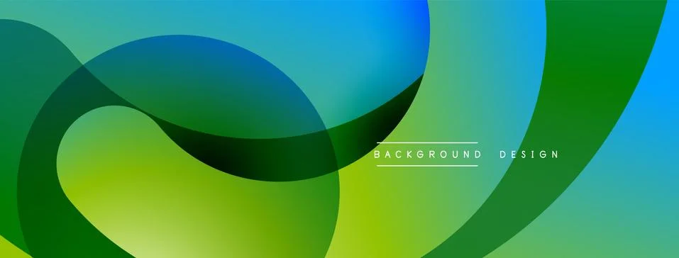 Abstract overlapping lines and circles geometric background with gradient colors Stock Illustration
