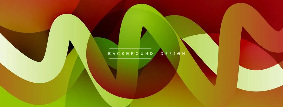 Abstract overlapping lines and circles geometric background with gradient colors Stock Illustration