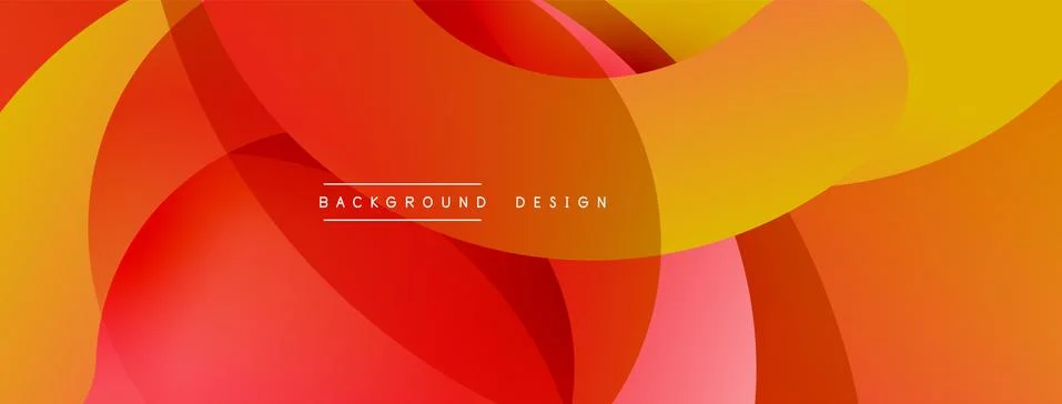 Abstract overlapping lines and circles geometric background with gradient colors Stock Illustration