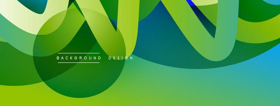 Abstract overlapping lines and circles geometric background with gradient colors Stockillustratie