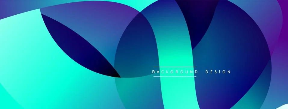 Abstract overlapping lines and circles geometric background with gradient colors Stock Illustration
