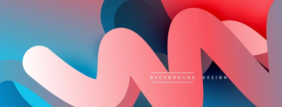 Abstract overlapping lines and circles geometric background with gradient colors Stock Illustration