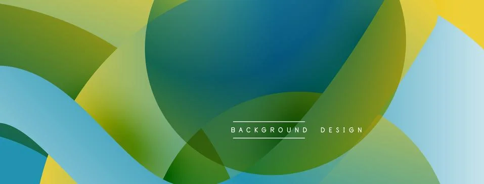 Abstract overlapping lines and circles geometric background with gradient colors Stock Illustration