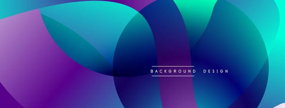 Abstract overlapping lines and circles geometric background with gradient colors Stock Illustration