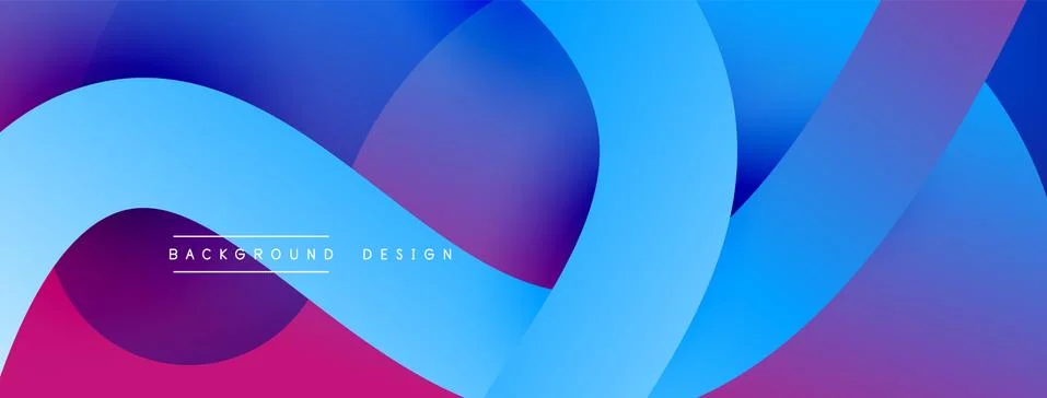 Abstract overlapping lines and circles geometric background with gradient colors Stock Illustration
