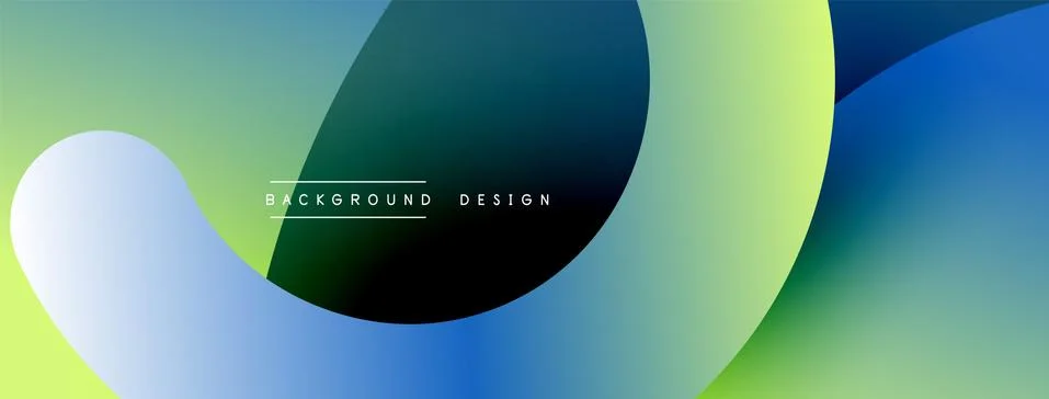 Abstract overlapping lines and circles geometric background with gradient colors Ilustración de archivo
