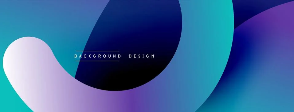 Abstract overlapping lines and circles geometric background with gradient colors Stock Illustration