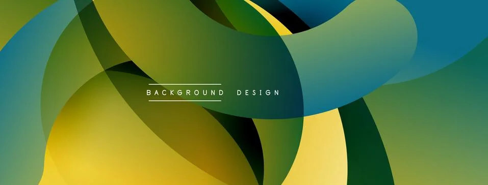 Abstract overlapping lines and circles geometric background with gradient colors Stock Illustration
