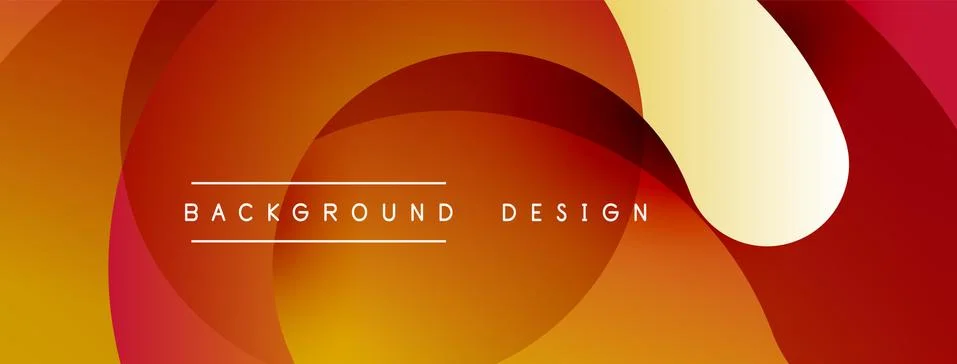 Abstract overlapping lines and circles geometric background with gradient colors Stock Illustration