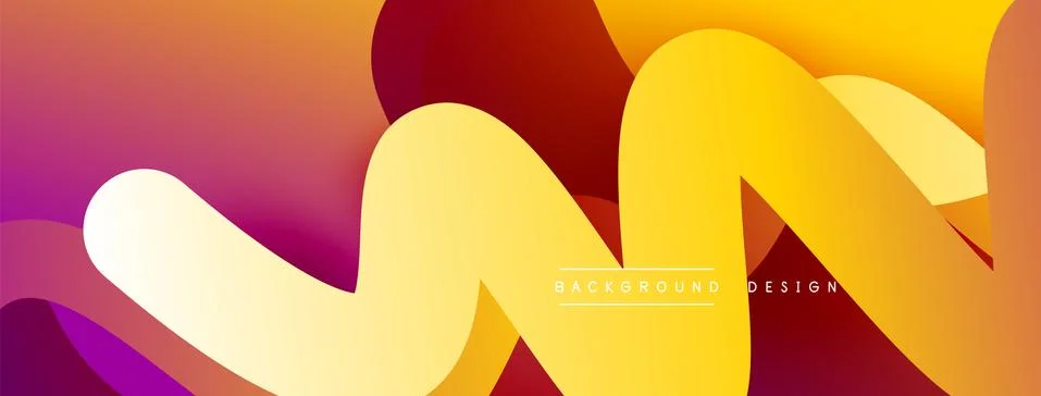 Abstract overlapping lines and circles geometric background with gradient colors Stock Illustration