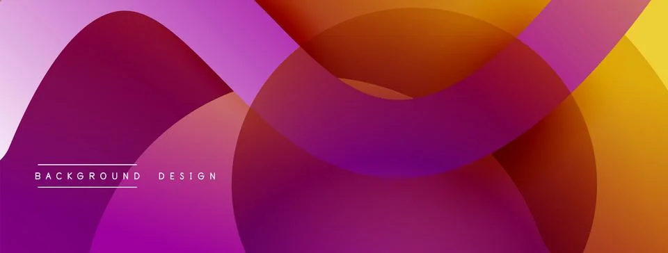 Abstract overlapping lines and circles geometric background with gradient colors Ilustración de archivo