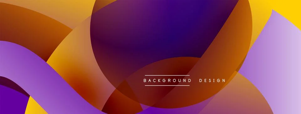 Abstract overlapping lines and circles geometric background with gradient colors Stockillustratie