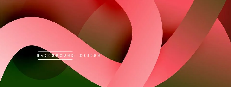 Abstract overlapping lines and circles geometric background with gradient colors Stock Illustration